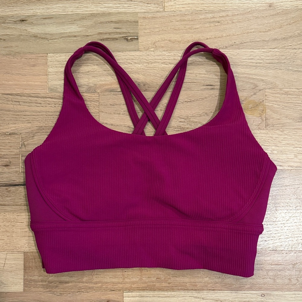 lululemon Longline Ribbed Berry Sports Bra